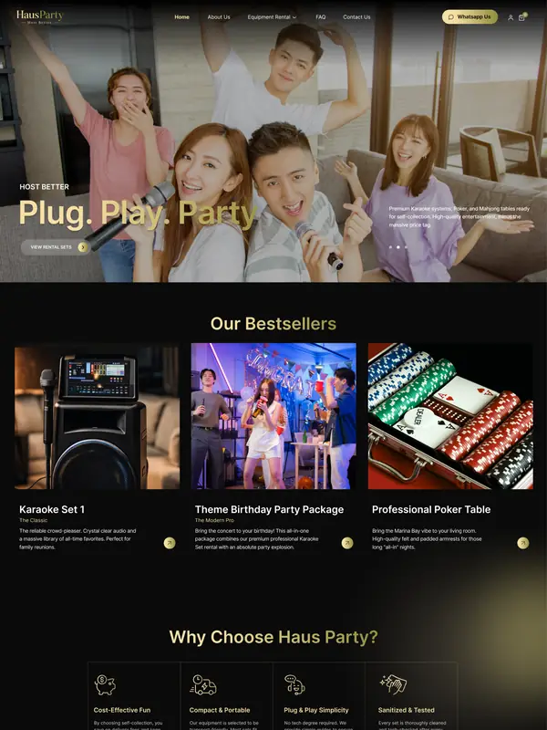 Giao diện trang chủ HausParty